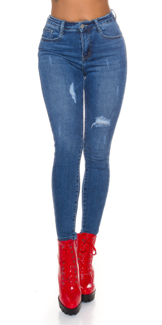 classic skinny hoge taille jeans blauw